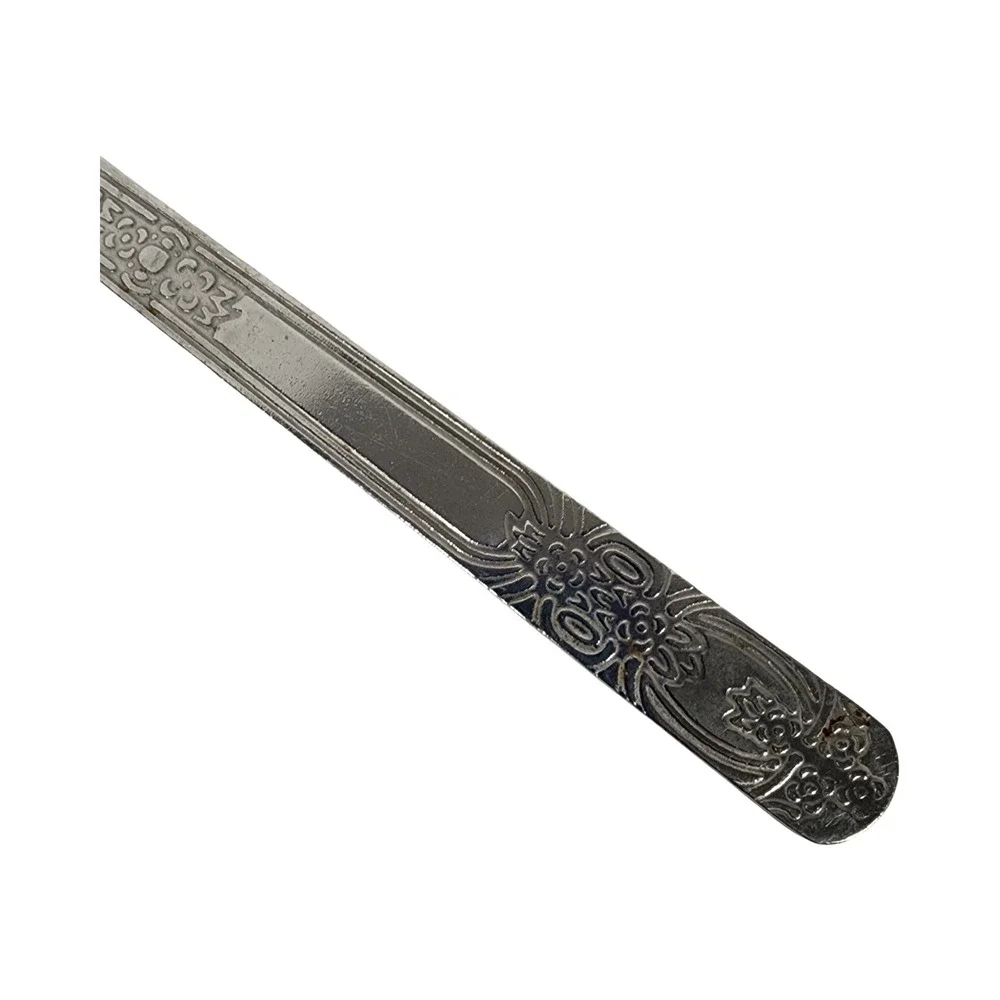 Stainless China Butter Knife Serrated Edge Floral‎ Handle Silverware Flatware
